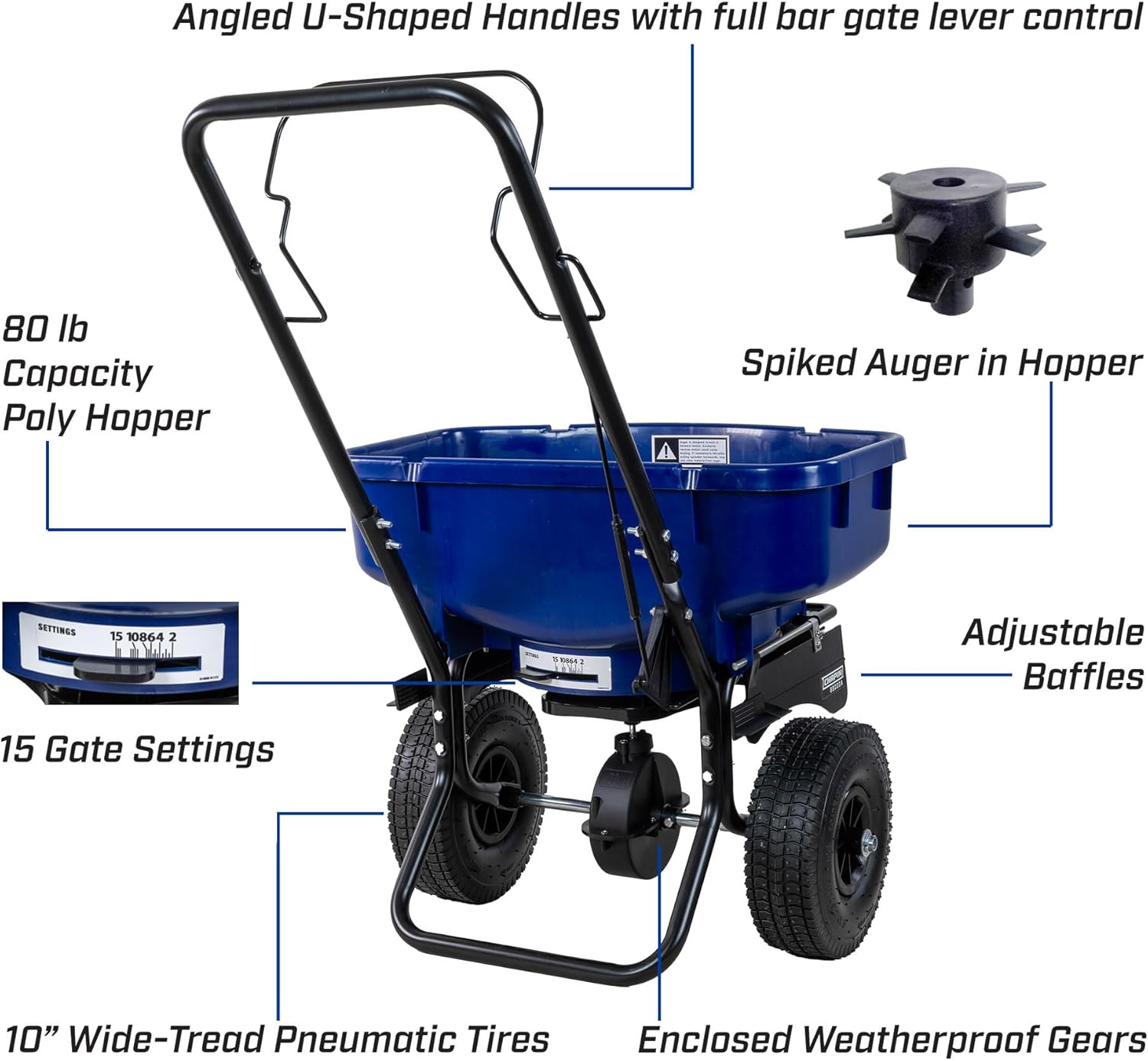 Chapin Spreader, SaltPro , 10" Tires, Weather-Resistant -- 88000A