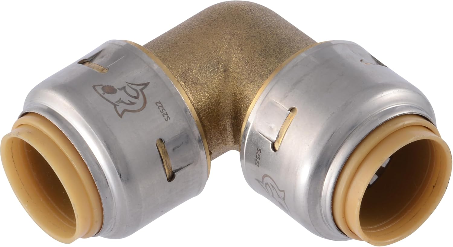 SharkBite Max 1/2 x 1/2 in PTC 90-Degree Elbow, Push-to-Connect Brass Plumbing Fitting, UR249A
