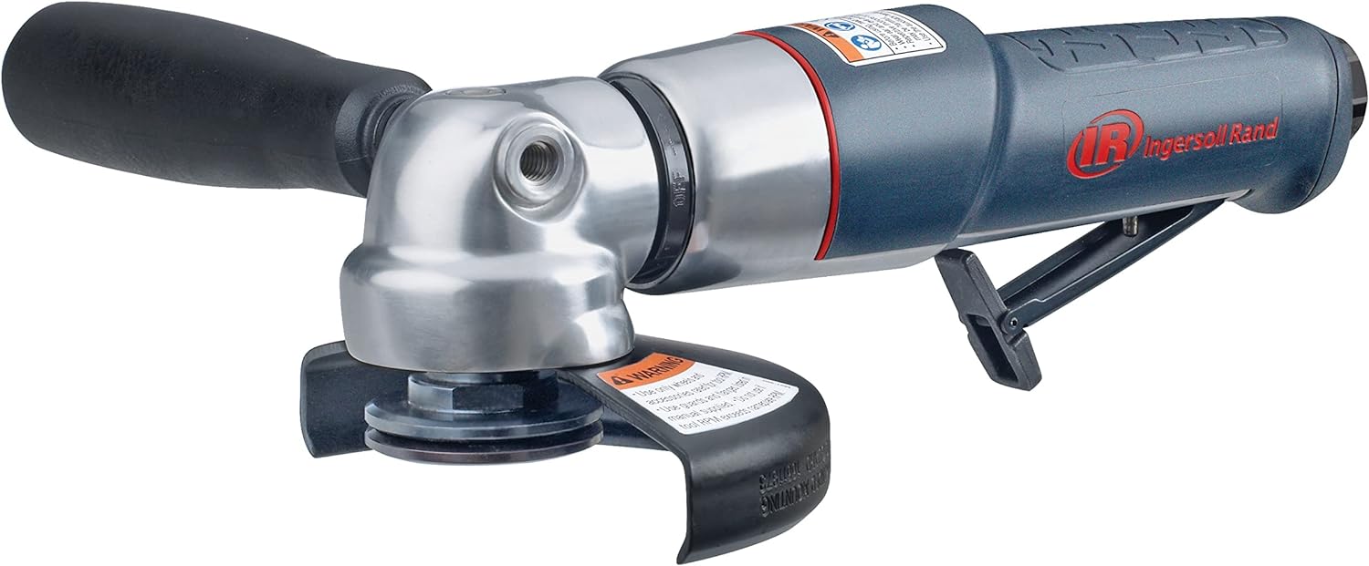 Ingersoll Rand 3445MAX Air Angle Grinder, 4.5" Wheel, 5/8 in.- 11 Thread, 12000 RPM, Rear Exhaust, 0.88 HP, Gray