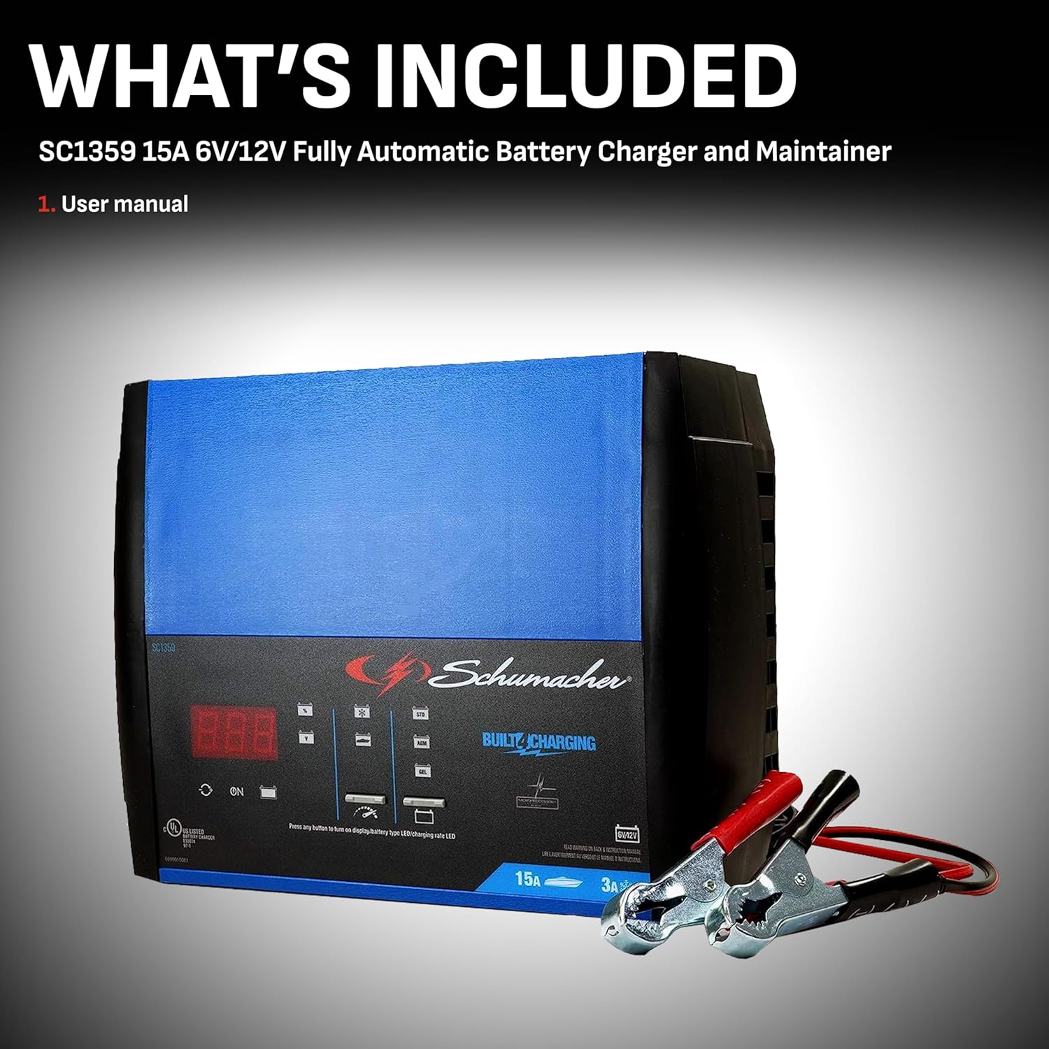 Schumacher 15A 6V/12V Fully Automatic Battery Charger SC1359