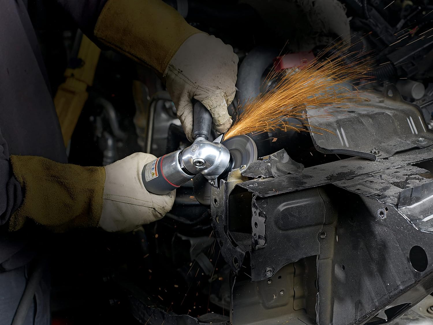 Ingersoll Rand 3445MAX Air Angle Grinder, 4.5" Wheel, 5/8 in.- 11 Thread, 12000 RPM, Rear Exhaust, 0.88 HP, Gray