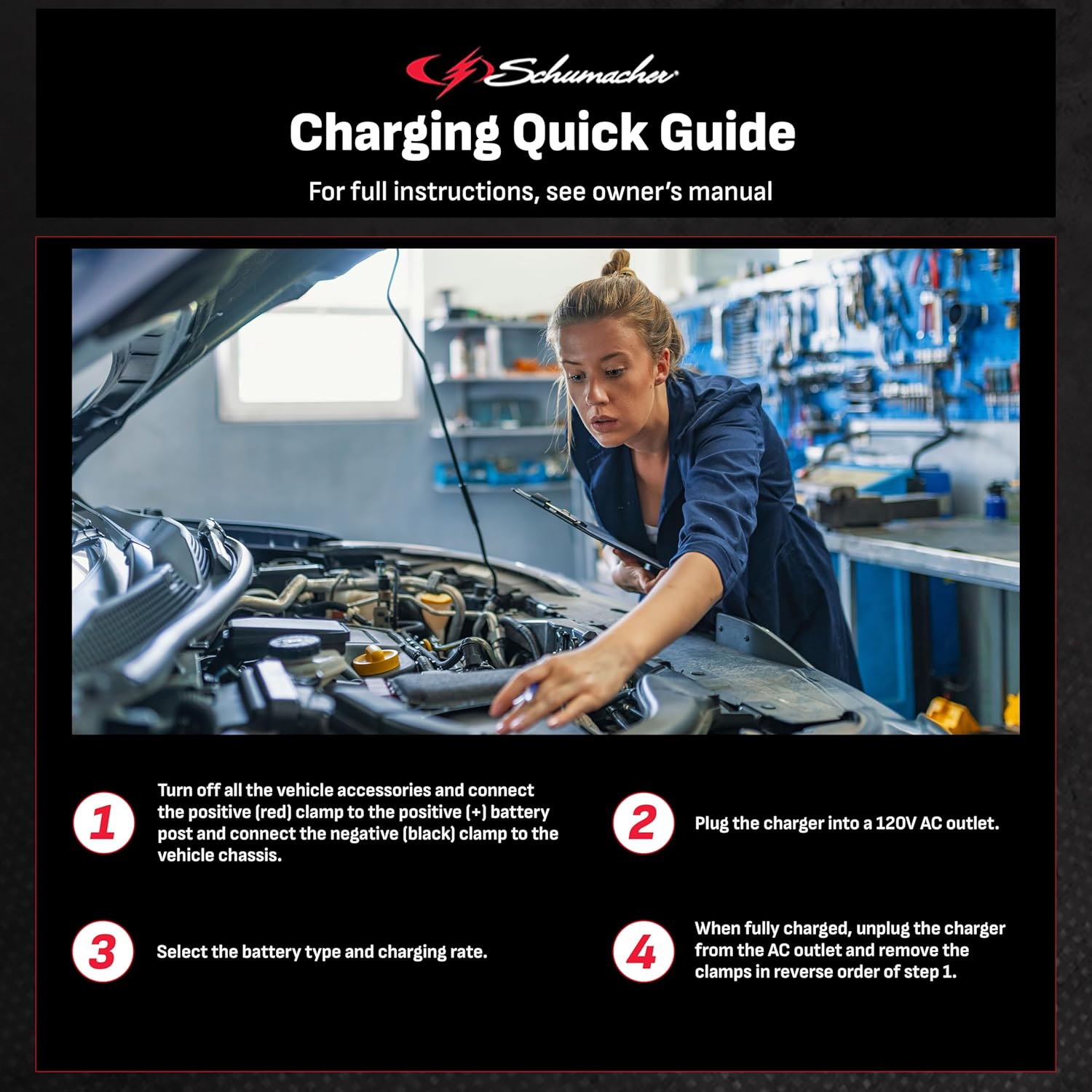 Schumacher 15A 6V/12V Fully Automatic Battery Charger SC1359
