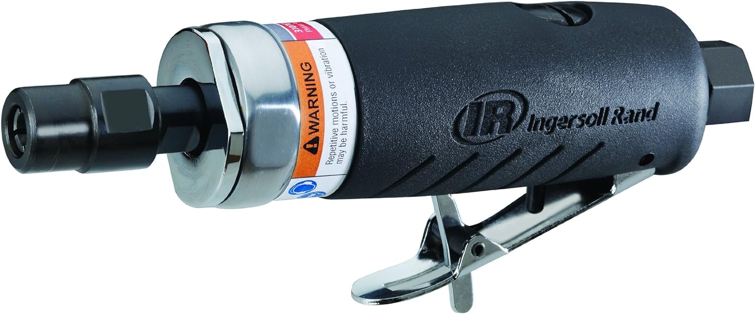 Ingersoll Rand 3107G Air Die Grinder Edge Series – 1/4", Heavy Duty, Straight, Ergonomic Grip, Ball Bearing Construction, Lightweight Tool, Black
