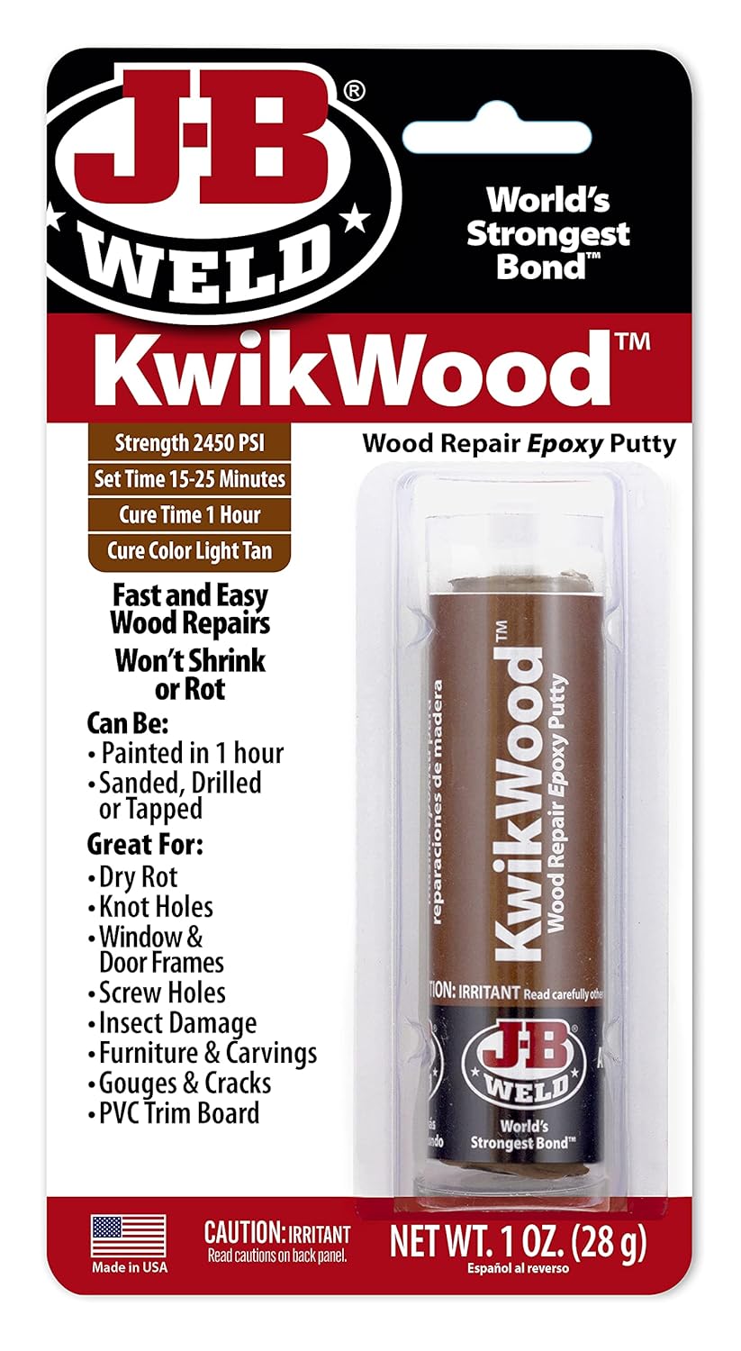 Click to see full view Ask Rufus Can it be painted? Does it work on outdoor furniture? Is it heat resistant? Ask something else J-B Weld Tan KwikWood Wood Repair Epoxy Putty, 1 oz. Stick