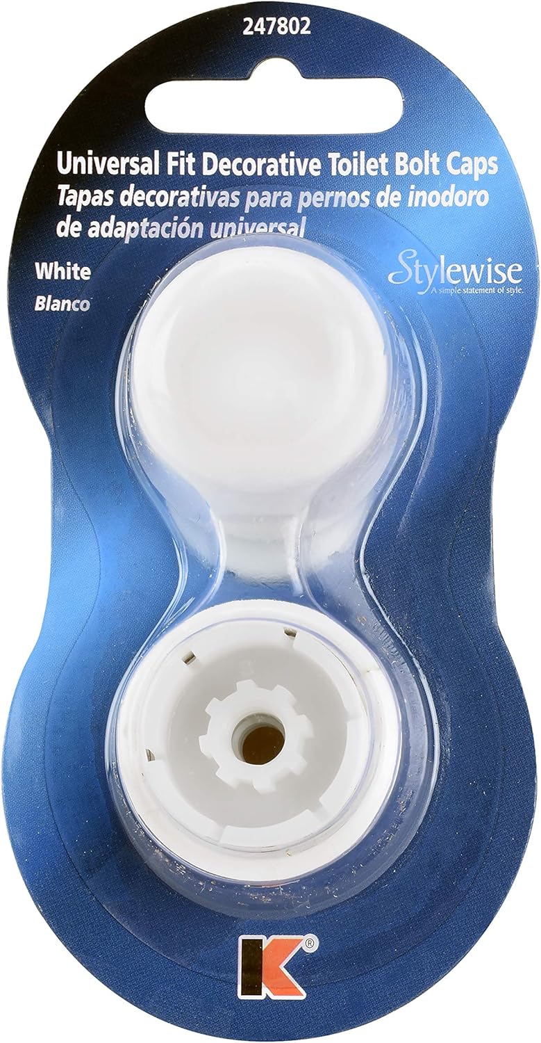 Plumb Pak PP835-30WHL Universal Round Toilet Push-On Bolt Caps, 1-7/8" x 4-3/8", White
