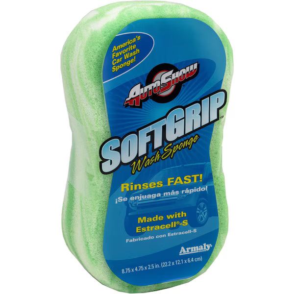 Autoshow 11802 Soft-Grip Sponge, 8-3/4 in L, 4-3/4 in W, 2-7/8 in Thick, Polyester