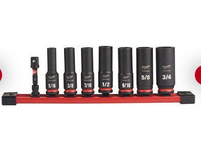 Milwaukee 8PC SHOCKWAVE Impact Duty™ 3/8" Drive SAE Deep 6 Point Socket Set 49-66-7024