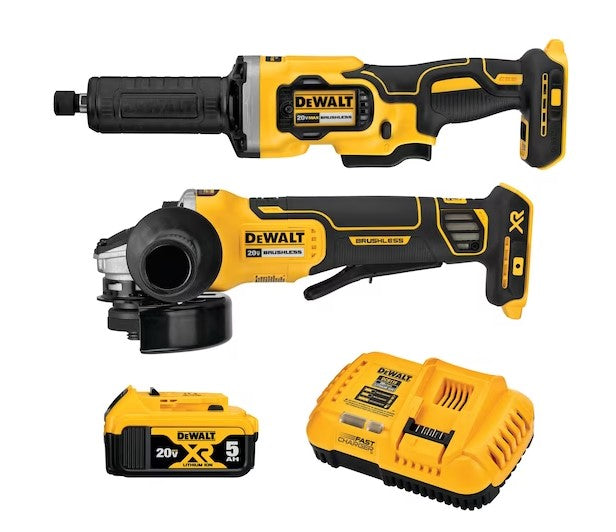 Dewalt 20V MAX* XR® Paddle Switch Small Angle Grinder and 1-1/2 in. Die Grinder Combo Kit -- DCK203P1