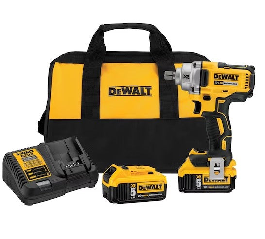 Dewalt 20V MAX* XR® 1/2 in. Mid-Range Cordless Impact Wrench with Detent Pin Anvil Kit -- DCF894P2