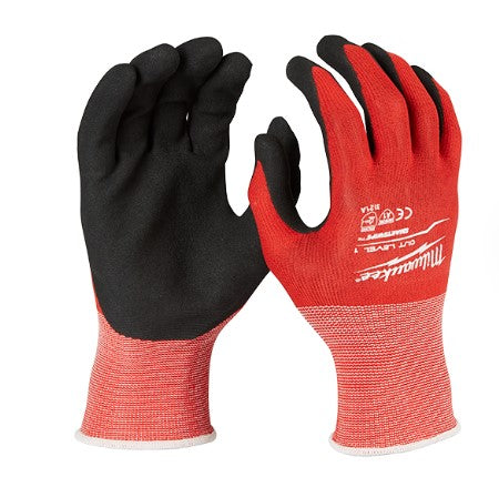 Milwaukee Cut Level 1 Nitrile Dipped Gloves Size: 10" / XL -- 48-22-8903