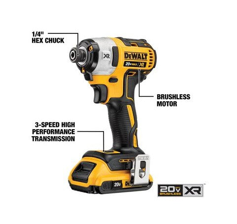 Dewalt 20V MAX* XR® Cordless Brushless Hammer Drill and Impact Driver Combo Kit -- DCK299P2