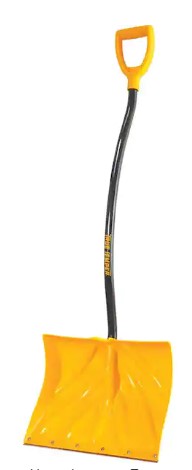 True Temper 1603400 Snow Shovel, 18 in W Blade, 14-1/2 in L Blade, Combo Blade, Plastic Blade, Steel Handle, 54 in OAL