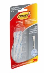 Command™ Cord Clips 17305CLR-C, Clear, Small, 4 Clips/5 Strips/Pack