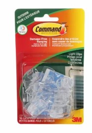 Command™ Outdoor Light Clips 17017CLR-AWC, Small, Clear, 16 Clips, 20 Clear All Weather Strips