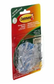 Command™ Outdoor Light Clips 17017CLR-AWC, Small, Clear, 16 Clips, 20 Clear All Weather Strips