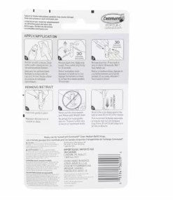 Command™ Hooks 17091CLR-C, Clear, Medium, 2 Hooks/4 Strips/Pack