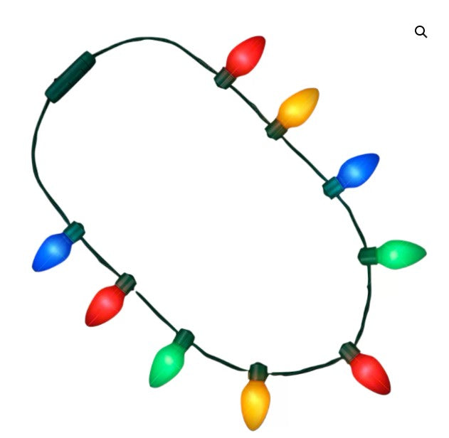 9 Bulbs Huge Old School Wearable Christmas Light Necklace -- CN18001
