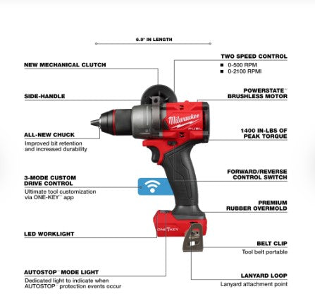 Milwaukee M18 FUEL™ ½” Drill/Driver w/ ONE-KEY -- 2905-20