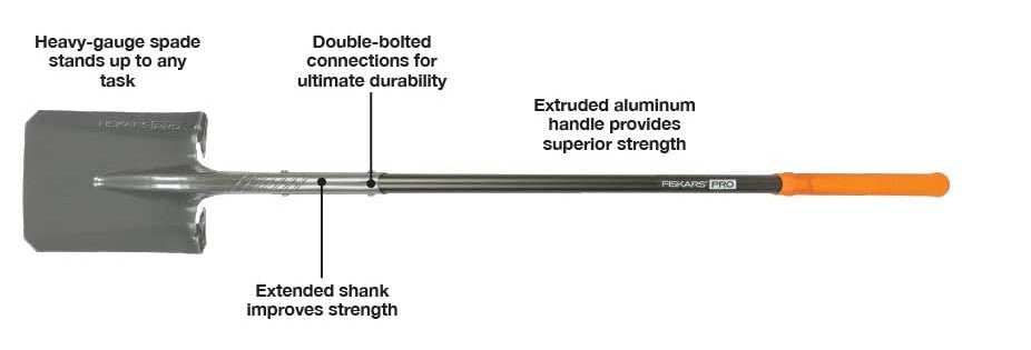Fiskars Pro 397910-1001 Transfer Shovel, Silver, 58 Inch