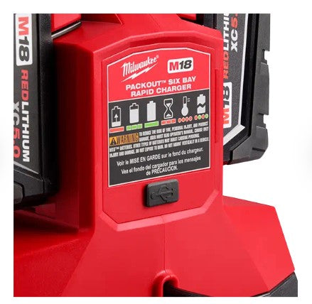 Milwaukee M18™ PACKOUT™ Six Bay Rapid Charger -- 48-59-1809