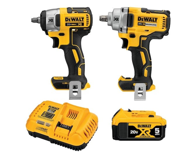 Dewalt 20V MAX* XR® Brushless Cordless 2-Tool Impact Wrench Kit -- DCK205P1