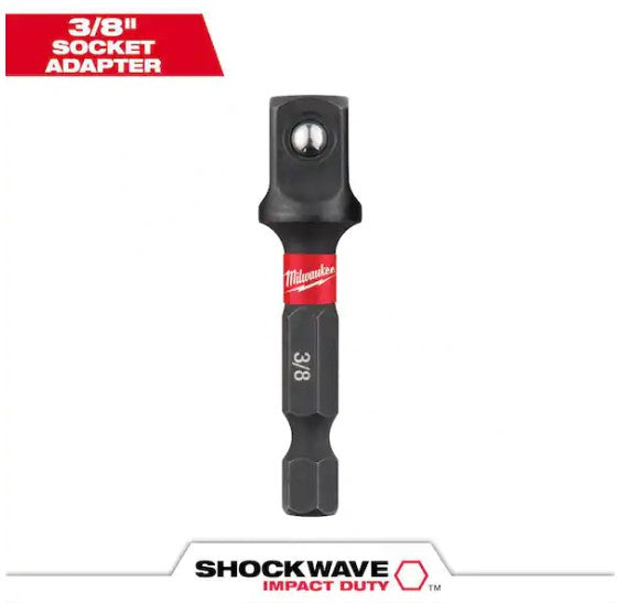 Milwaukee SHOCKWAVE Impact Duty 1/4 in. x 3/8 in. Alloy Steel Square Socket Adapter -- 48-32-5031