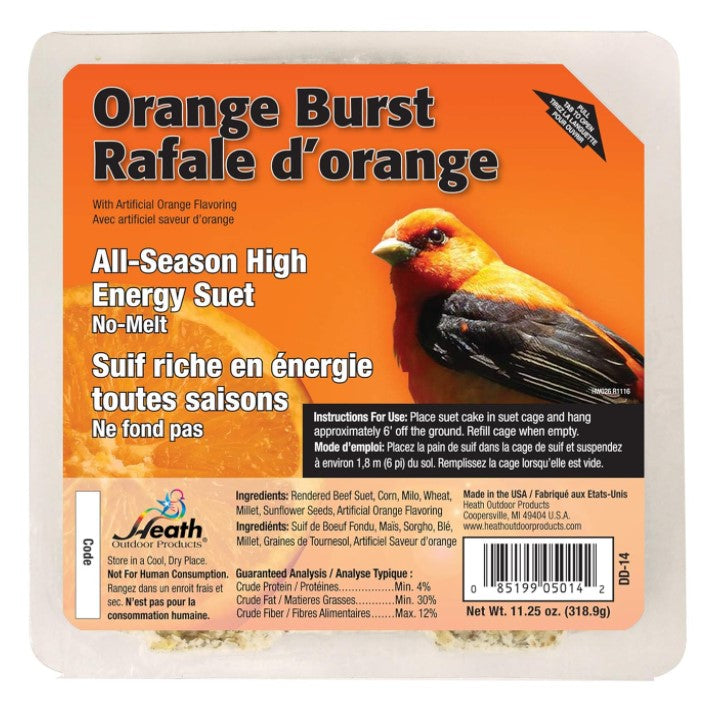 Heath Outdoor Products DD-14 Orange Burst Suet Cake