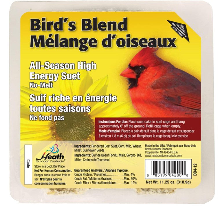 Heath Outdoor Products DD4-12 Heath Bird Suet, Yellow