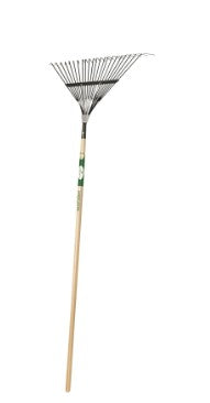 Landscapers Select 34585 Lawn/Leaf Rake, Steel Tine, 22-Tine, Wood Handle, 54 in L Handle