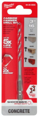 Milwaukee Carbide Hammer Drill Bits