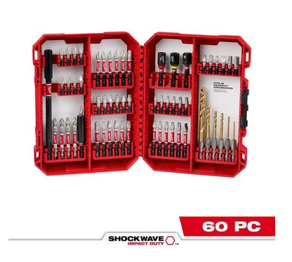 Milwaukee SHOCKWAVE Impact Duty Drill & Drive Set 60pc -- 48-32-4097