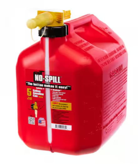 No Spill 5 Gal. Gasoline Can w/View-Stripe - 1460