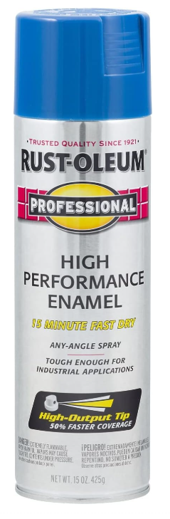 Rust-Oleum 7524838 Professional High Performance Enamel Spray Paint, 15 oz, Gloss Safety Blue