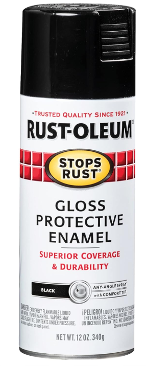 Rust-Oleum 7779830 Stops Rust Spray Paint, 12 oz, Gloss Black