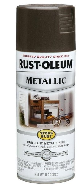 Rust-Oleum 7272830 Stops Rust Metallic Spray Paint, 11 oz, Dark Bronze