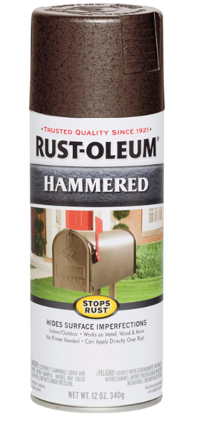 Rust-Oleum 210880 Stops Rust Hammered Spray Paint, 12 oz, Brown