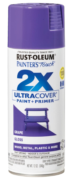 Rust-Oleum 249113 Painter's Touch 2X Ultra Cover Spray Paint, 12 oz, Gloss Grape