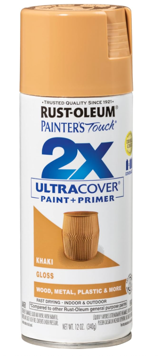 Rust-Oleum 249103 Painter's Touch 2X Ultra Cover Spray Paint, 12 oz, Gloss Khaki