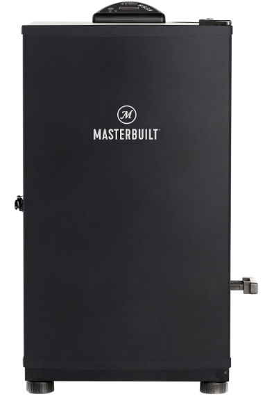 Masterbuilt® 40-inch Digital Electric Vertical BBQ Smoker with Side Wood Chip Loader, Chrome Smoking Racks and 970 Cooking Square Inches in Black, Model MB20072918