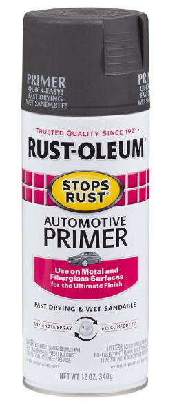 Rust-Oleum 2089830 Stops Rust Automotive Primer Spray, 12 oz, Flat Dark Gray