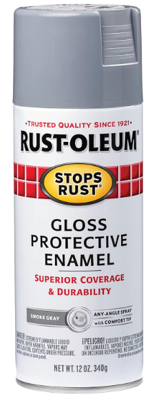 Rust-Oleum 7786830 Stops Rust Spray Paint, 12 oz, Gloss Smoke Gray