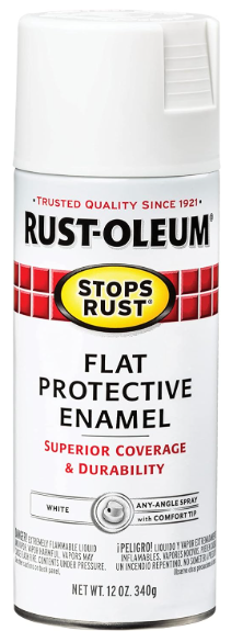 Rust-Oleum 7790830 Stops Rust Spray Paint, 12 oz, Flat White