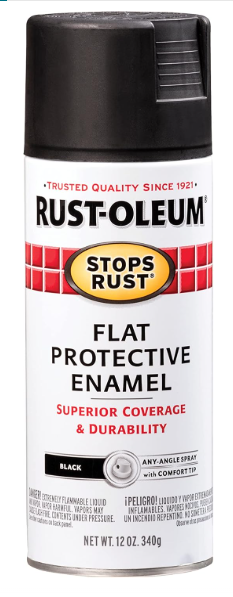 Rust-Oleum 7776830 Stops Rust Spray Paint, 12 oz, Flat Black