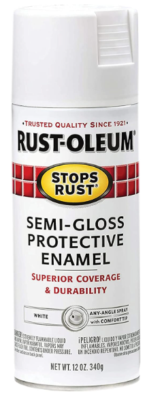 Rust-Oleum 7797830 Stops Rust Spray Paint, 12 oz, Semi-Gloss White