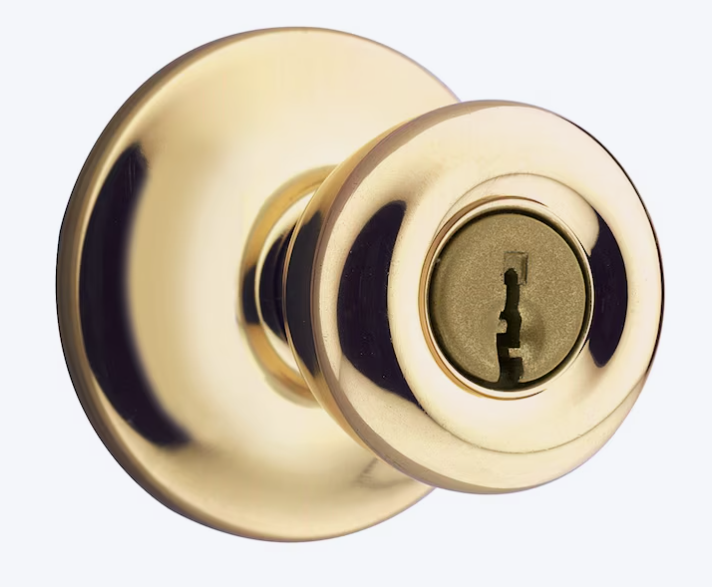 Kwikset 400T 3 CP Security Tylo Entry Knob Polished Brass