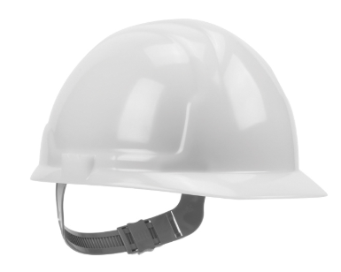 Safety Works SWX00344 Hard Hat, White, 4-Point Textile Suspension, HDPE Shell, Class: E, Slip Ratchet Adjustment Type