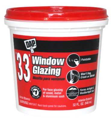 DAP 33' Window Glazing 8fl oz. -White - 1/2pint -- 12120