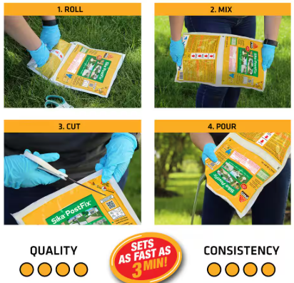 Sika PostFix Fence Post Mix, Mix-In-The-Bag Expanding Foam -- 483503