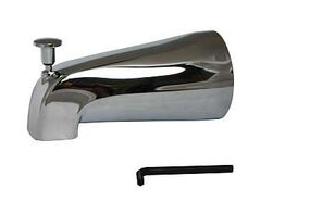 Plumb Pak PP825-38 Bathtub Spout, 16.93 in L, 4-3/8 in W, 8 in H, 3/4 in Connection, IPS, Zinc, Chrome Plated