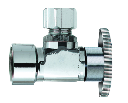 Plumb Pak PP51PCLF Angle Shut-Off Valve, 1/2 x 3/8 in Connection, FIP x Compression, Brass Body